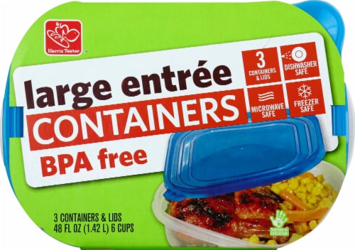Harris Teeter™ Large Entree Containers & Lids - 3 Pack Perspective: top