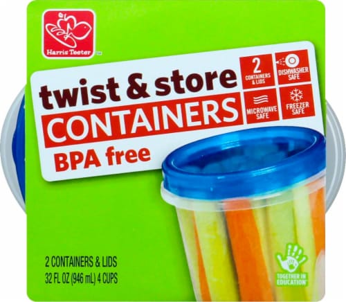 Harris Teeter™ Twist & Store Containers & Lids - 2 Pack Perspective: top