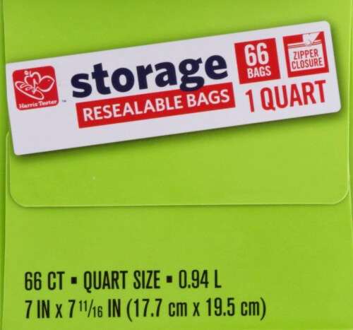 Harris Teeter Recloseable Storage Bag 1 QT Perspective: top
