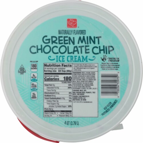 Harris Teeter™ Green Mint Cholocate Chip Ice Cream Perspective: top