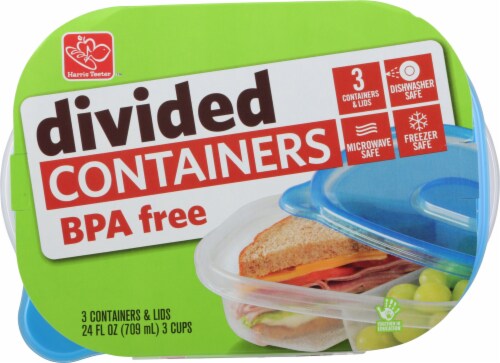 Snap And Store Divided Rectangle Food Storage Container - 3ct/24