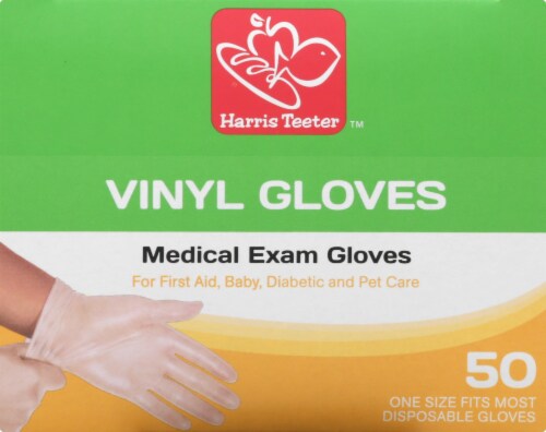 Harris Teeter™ Vinyl Disposable Medical Exam Gloves Perspective: top