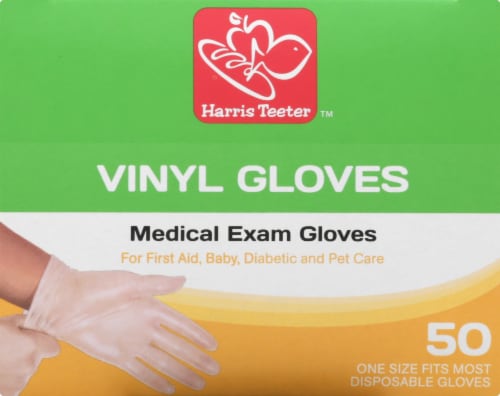 Harris Teeter™ Vinyl Disposable Medical Exam Gloves Perspective: top