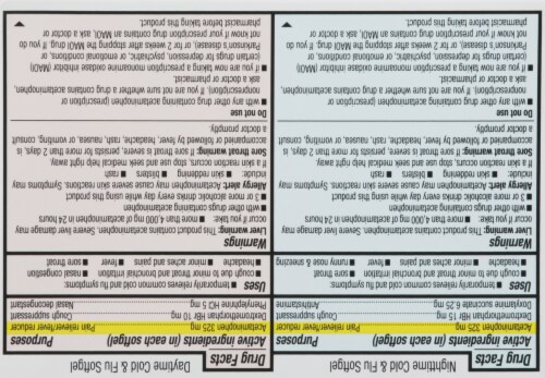 Harris Teeter™ Day/Night Cold and Flu 325mg Acetominophen Softgels Perspective: top