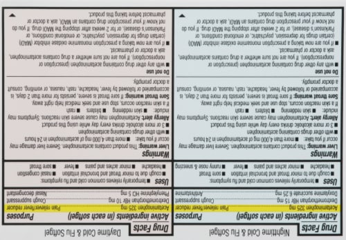 Harris Teeter™ Day/Night Cold and Flu 325mg Acetominophen Softgels Perspective: top