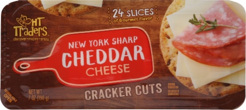 HT Traders™ NY Sharp Cheddar Cracker Cut Cheese Slices Perspective: top