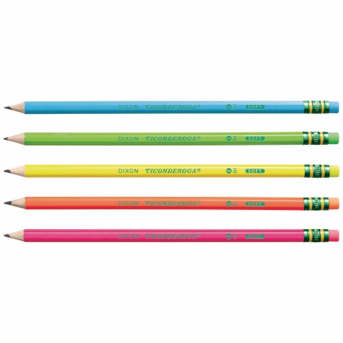 Ticonderoga® Pre-Sharpened Neon Wood Pencils Perspective: top