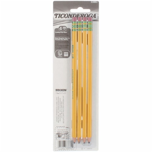Dixon - Ticonderoga Pencil - Ticonderoga Pencils, 4/Pkg. - Carded Perspective: top