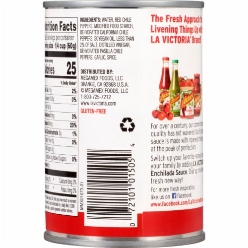 La Victoria® Mild Red Enchilada Sauce Perspective: top