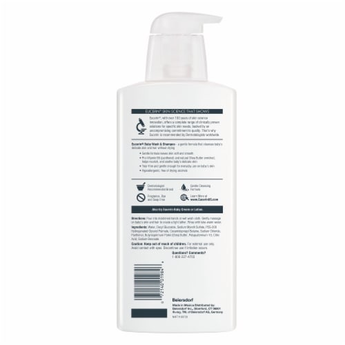 Eucerin Baby Unscented Baby Shampoo And Body Wash, Tear Free Baby Shampoo And Wash Perspective: top