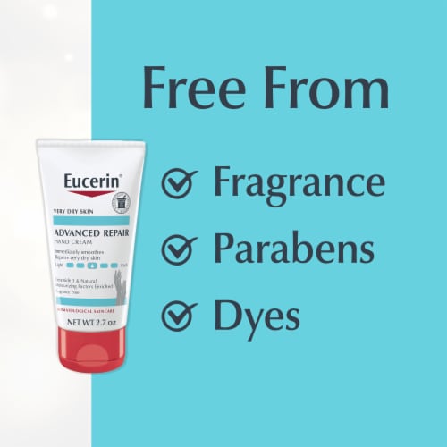 Eucerin Advanced Repair Hand Cream, Travel Size Hand Cream For Dry Hands, Unscented Perspective: top