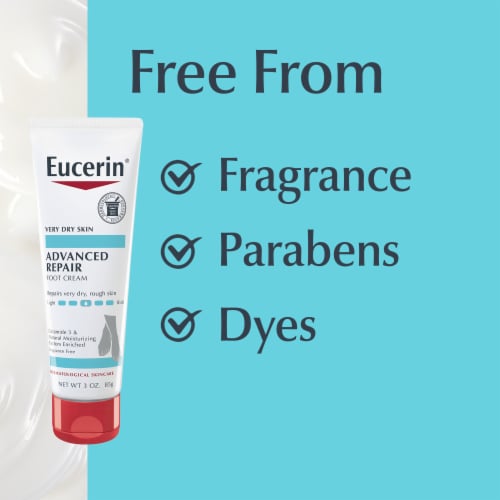 Eucerin Advanced Repair Foot Cream, Unscented Foot Cream For Dry Feet And Heels Perspective: top
