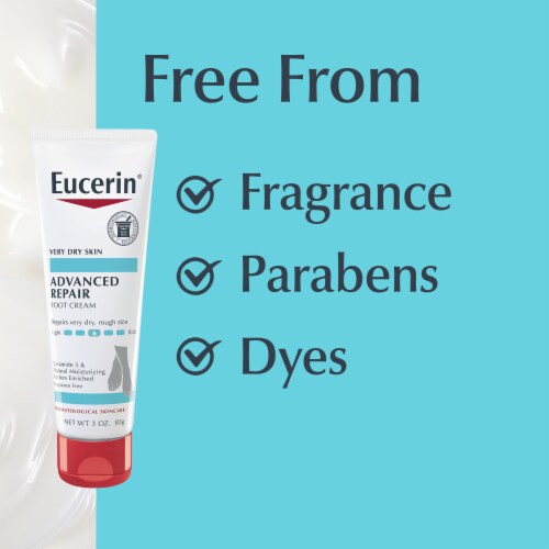 Eucerin Advanced Repair Foot Cream, Unscented Foot Cream For Dry Feet And Heels Perspective: top