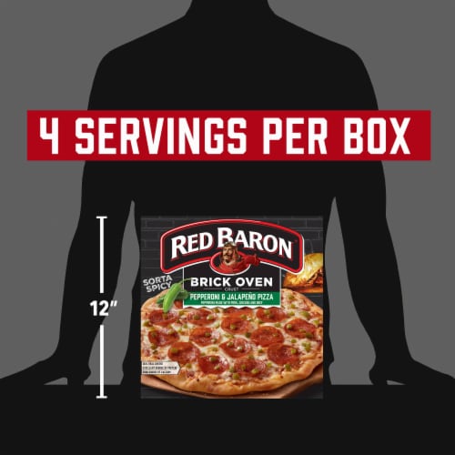 Red Baron Pepperoni & Jalapeño Brick Oven Crust Frozen Pizza Perspective: top