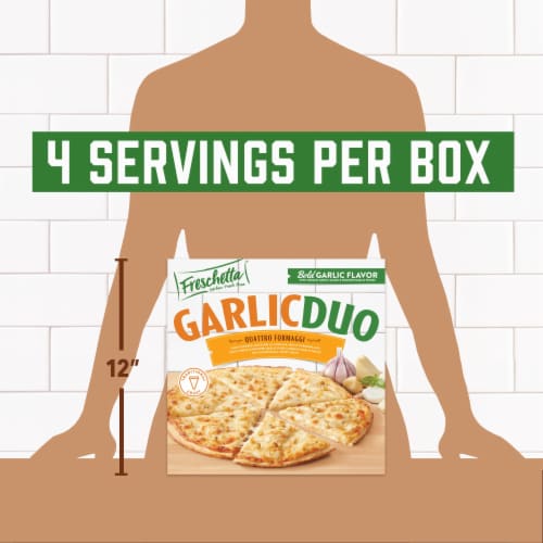 Freschetta Garlic Duo Four Cheese Frozen Pizza Perspective: top