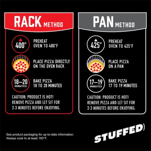 Red Baron Pepperoni Stuffed Crust Frozen Pizza Perspective: top