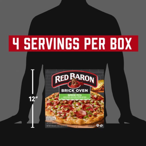 Red Baron Supreme Brick Oven Crust Frozen Pizza Perspective: top
