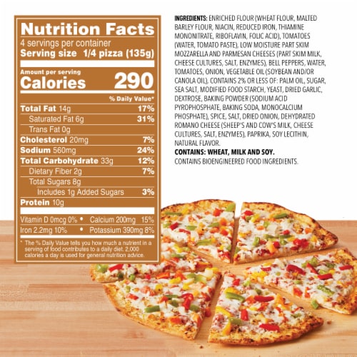 Freschetta Garden Veggie Thin Crust Frozen Pizza Perspective: top
