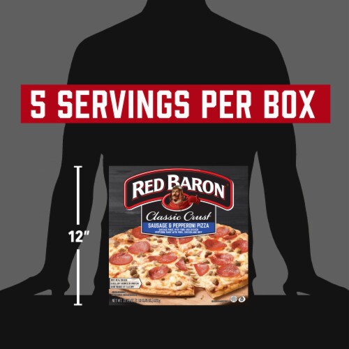 Red Baron Sausage and Pepperoni Classic Crust Frozen Pizza Perspective: top