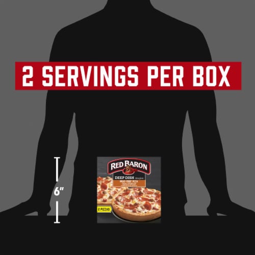 Red Baron Meat Trio Deep Dish Personal Pizza Perspective: top