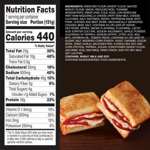 Red Baron Frozen Pizza Pizza Melt Pepperoni Perspective: top
