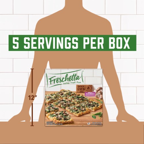 Freschetta Spinach & Roasted Mushroom Brick Oven Crust Frozen Pizza Perspective: top