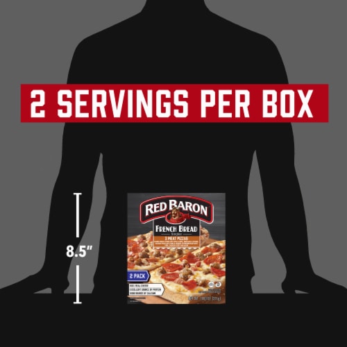 Red Baron® Singles French Bread 3-Meat Frozen Pizzas Perspective: top