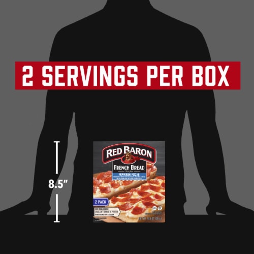 Red Baron Pepperoni French Bread Personal Frozen Pizza Perspective: top