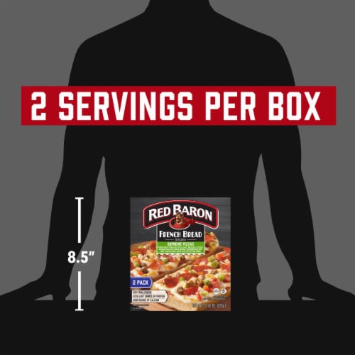 Red Baron Supreme French Bread Personal Frozen Pizza Perspective: top