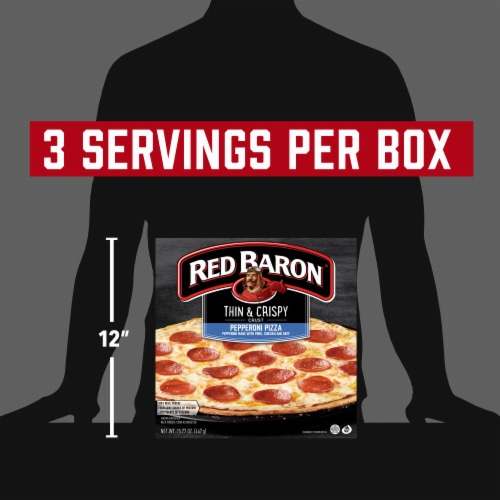 Red Baron® Thin & Crispy Crust Pepperoni Frozen Pizza Perspective: top
