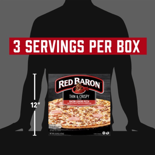 Red Baron Bacon Lover's Thin Crust Frozen Pizza Perspective: top