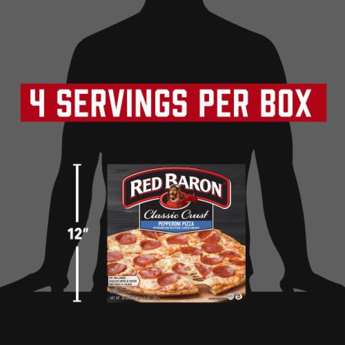 Red Baron Pepperoni Classic Crust Frozen Pizza Perspective: top