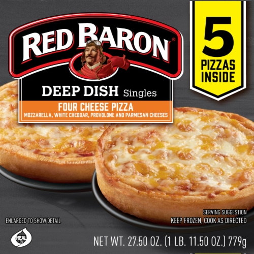 Red Baron® Frozen Four Cheese Pizza Deep Dish Singles Perspective: top