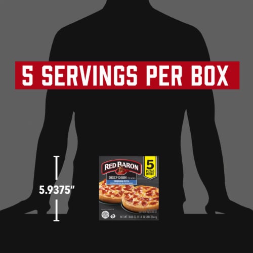 Red Baron Pepperoni Deep Dish Singles Frozen Pizza Perspective: top