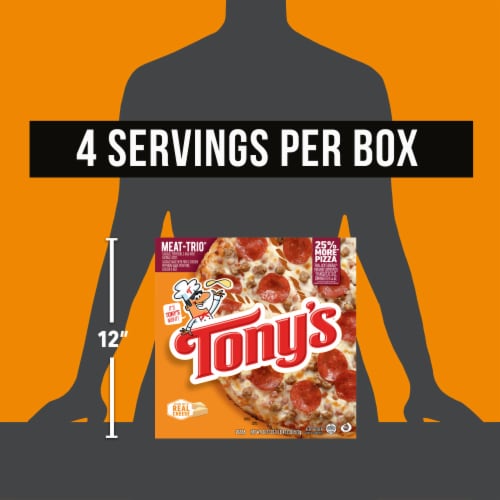Tony's Meat Trio Pizzeria Style Crust Frozen Pizza Perspective: top