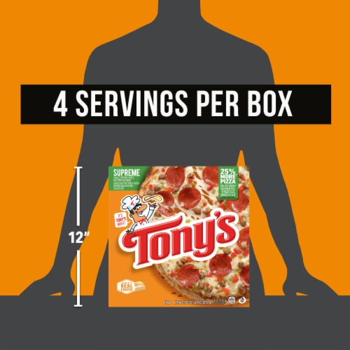 Tony's Supreme Pizzeria Style Crust Frozen Pizza Perspective: top