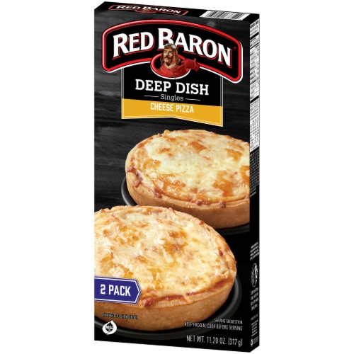 Red Baron Deep Dish Singles Cheese Frozen Pizza - 2 Count Perspective: top