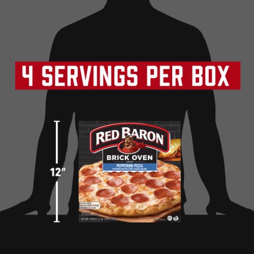 Red Baron Pepperoni Brick Oven Frozen Pizza Perspective: top