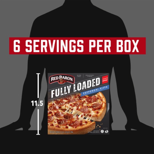 Red Baron Fully Loaded Pepperoni Original Crust Frozen Pizza Perspective: top