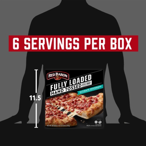 Red Baron Fully Loaded Pepperoni Hand Tossed Crust Frozen Pizza Perspective: top