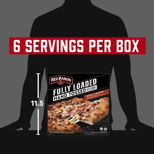 Red Baron Fully Loaded Meat Lover's Hand Tossed Crust Frozen Pizza Perspective: top