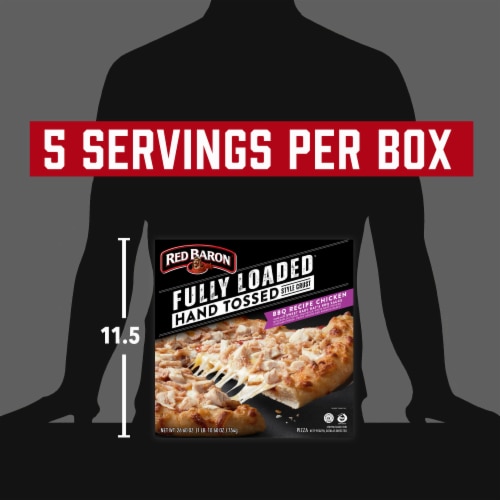 Red Baron Fully Loaded BBQ Recipe Chicken Hand Tossed Crust Frozen Pizza Perspective: top