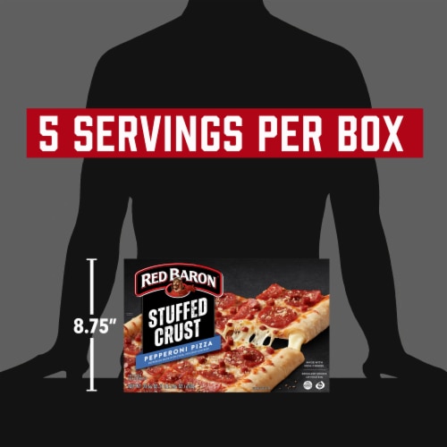 Red Baron Pepperoni Stuffed Crust Frozen Pizza Perspective: top