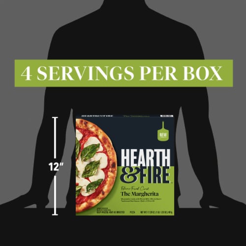 Hearth & Fire The Margherita Flame Fried Crust Frozen Pizza Perspective: top