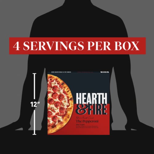 Hearth & Fire Pepperoni Original Crust Frozen Pizza Perspective: top