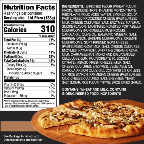 Hearth & Fire The Mushroom Flame Fired Crust Frozen Pizza Perspective: top