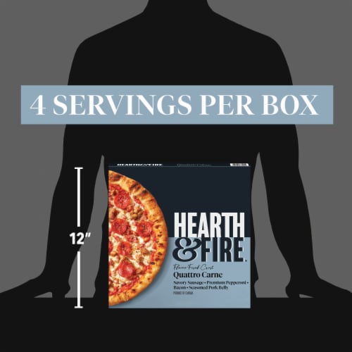 Hearth & Fire Flame-Fired Crust Quattro Carne Pizza Perspective: top