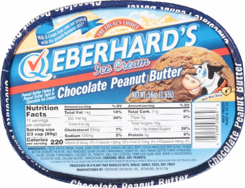 Eberhard's Chocolate Peanut Butter Ice Cream Tub Perspective: top