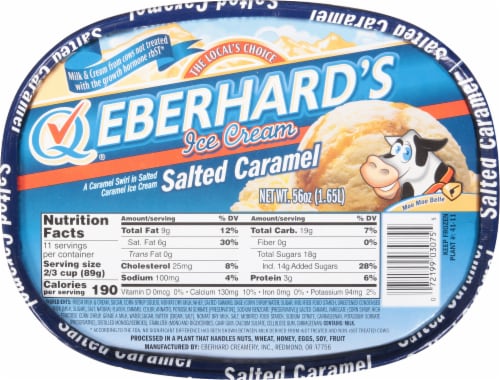 Eberhard's Salted Caramel Ice Cream Ice Cream Tub Perspective: top