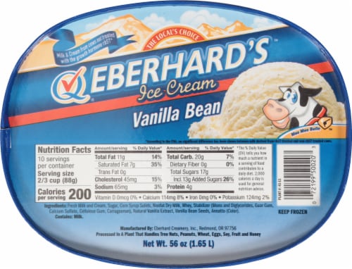 Eberhard's Vanilla Bean Ice Cream Tub Perspective: top